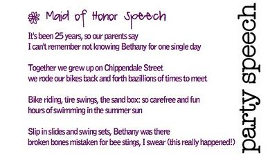 Sample Maid Of Honor Speech