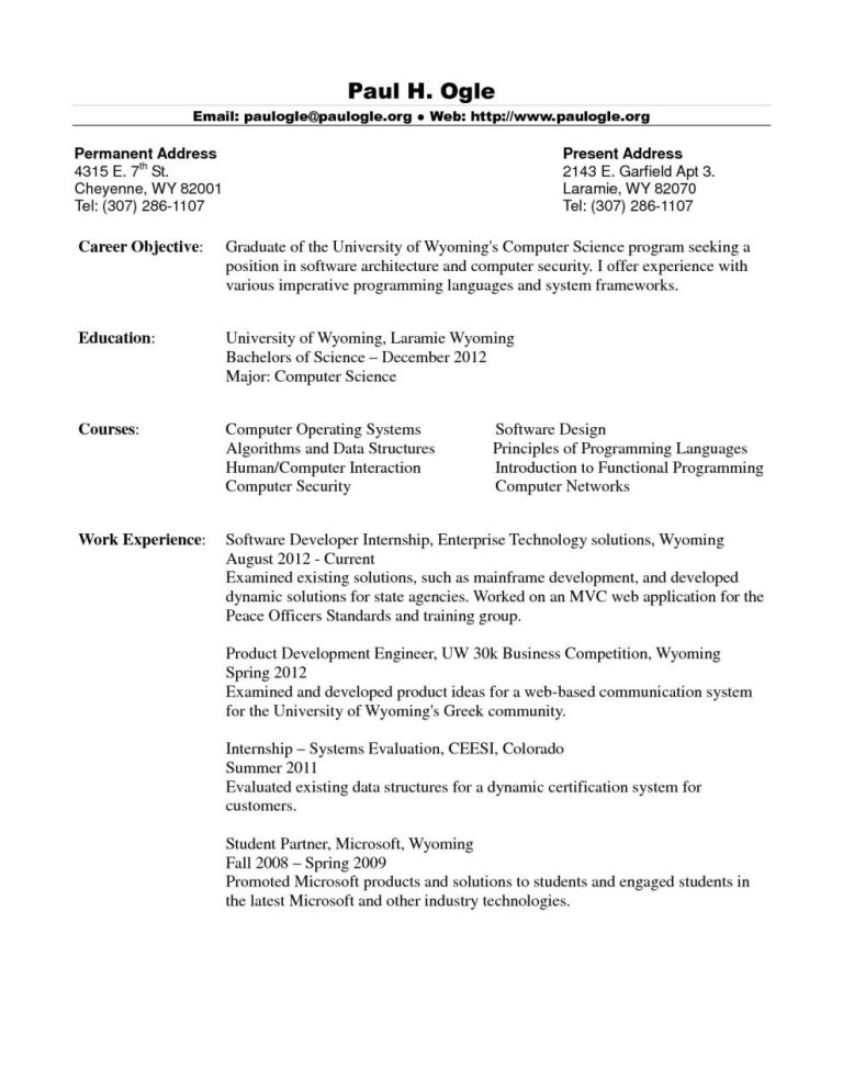 Computer Science Resume Template