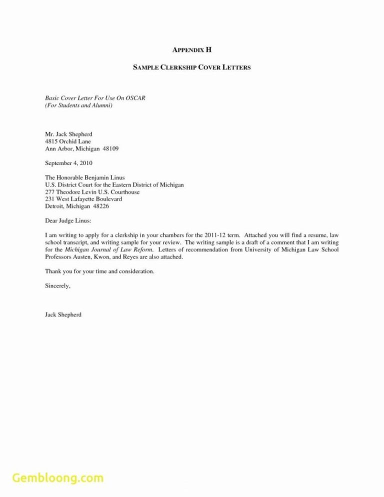 General Application Letter