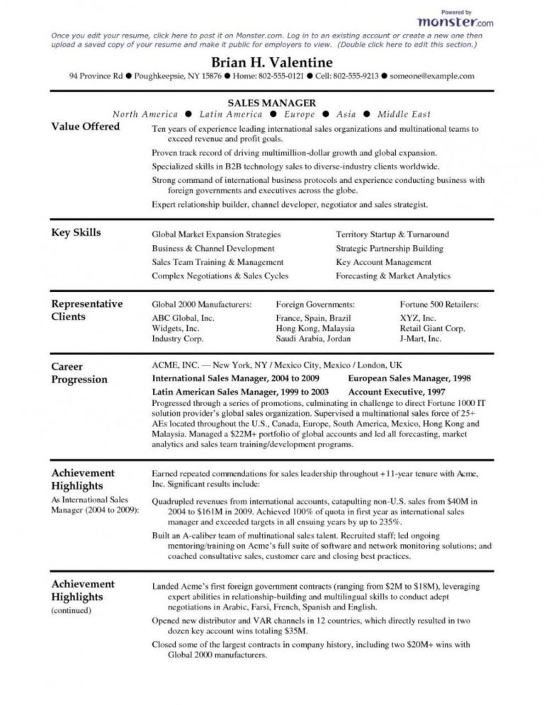 Monster Cv Template