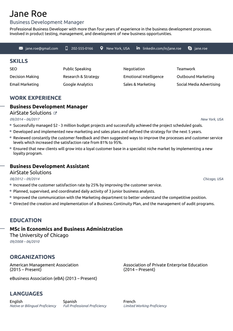 Resume Examples 2018