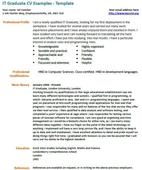 Graduate Cv Example