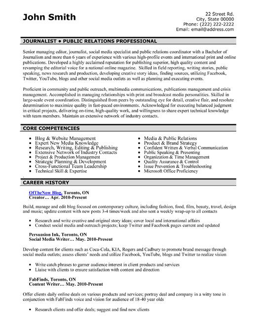 Cv Writing Sample