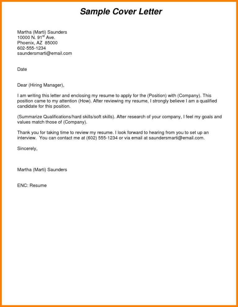 Cover Letter Examples Pdf