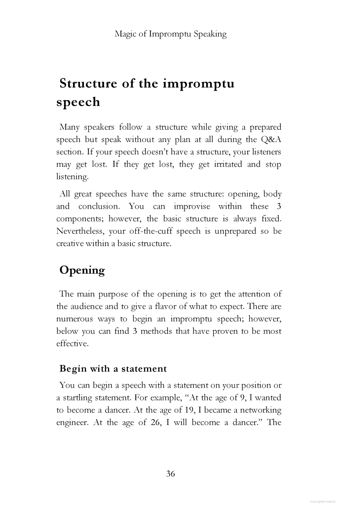 Impromptu Speech Examples