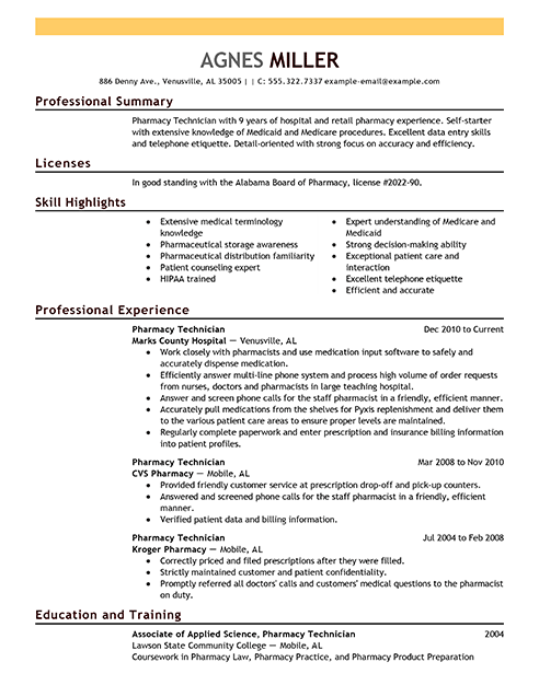 Technician Resume