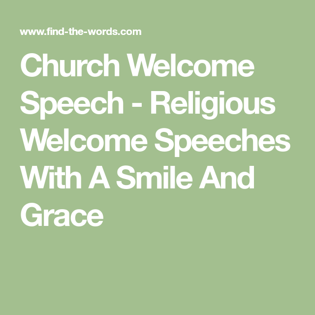 Sample Welcome Speech For An Event