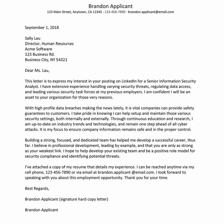 Example Of An Application Letter For A Security Job