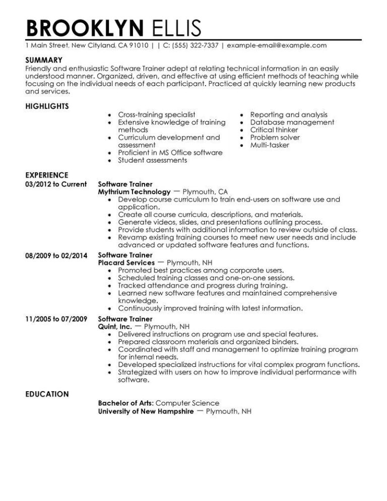 It Resume Examples