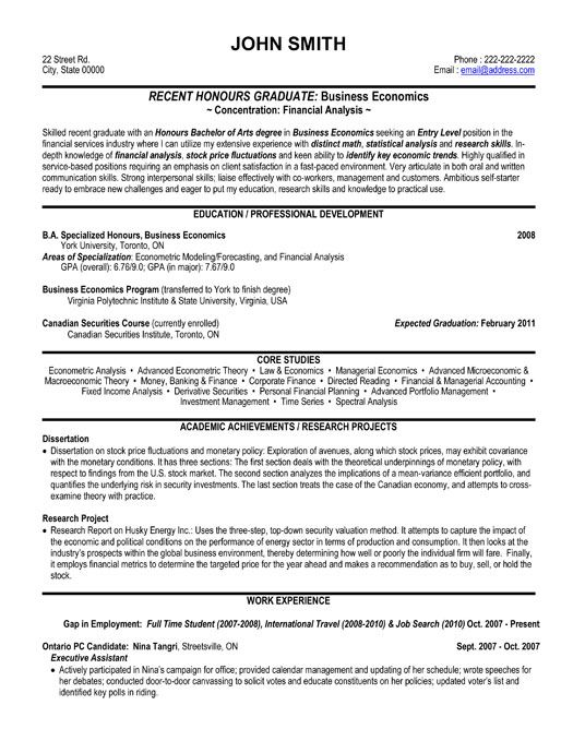 Finance Resume Examples