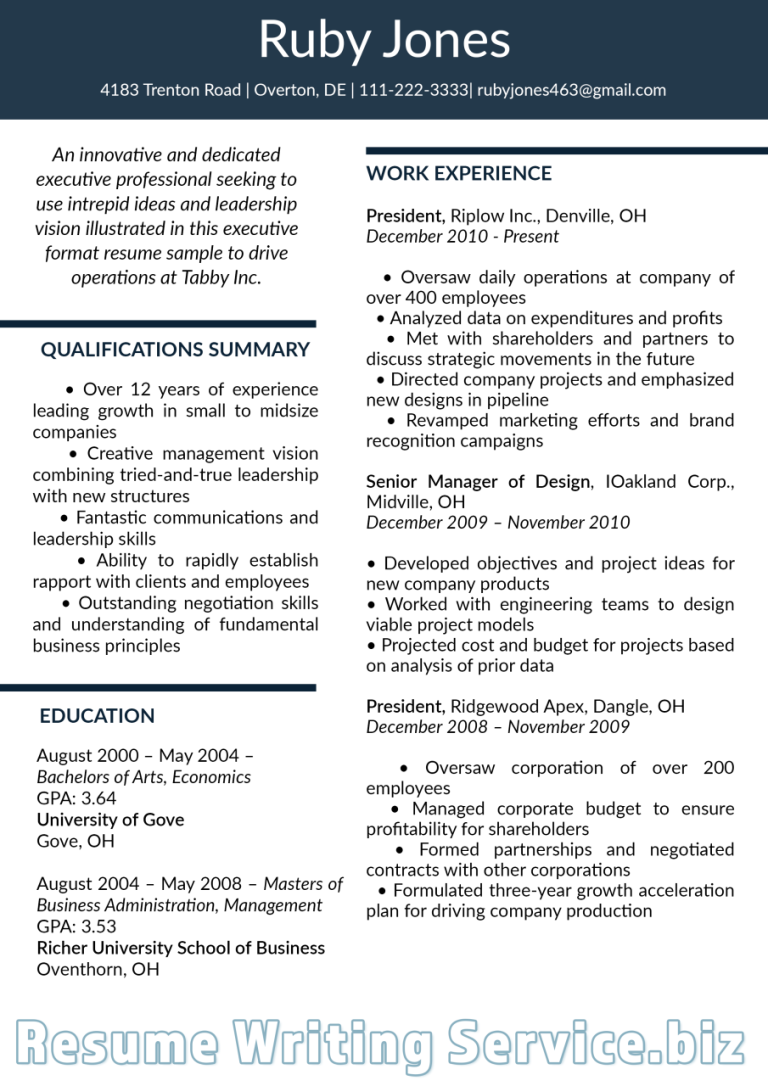 Best Resume Examples 2019