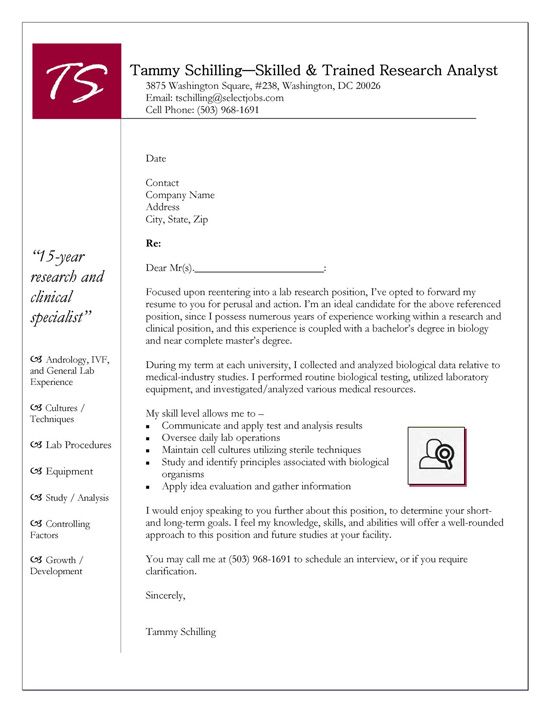 Research Cover Letter Sample