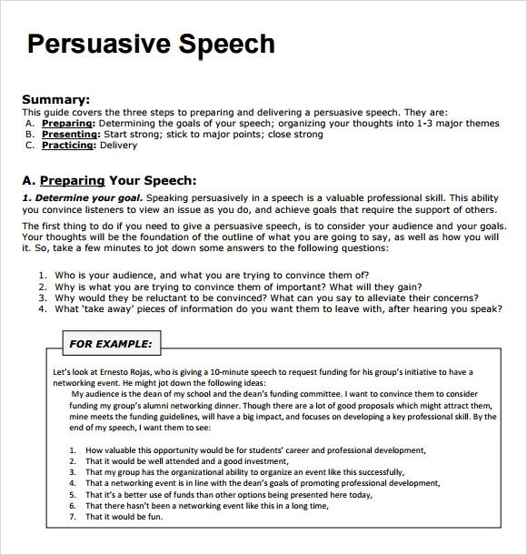 Argumentative Speech Sample