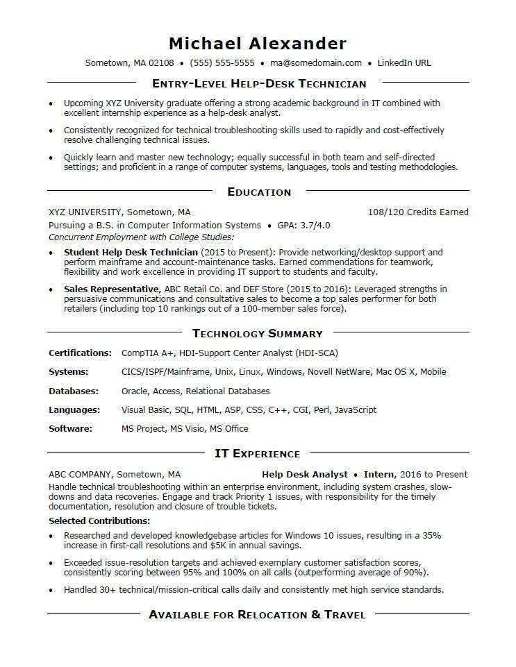 Entry Level Resume Examples