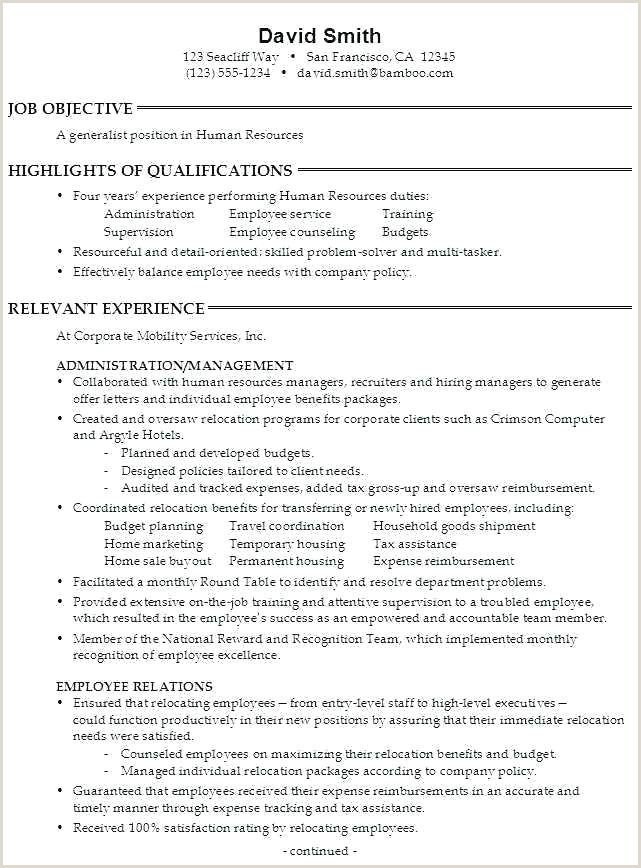 Hr Resume Examples