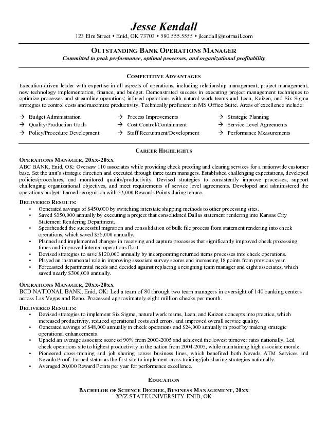 Operations Manager Cv