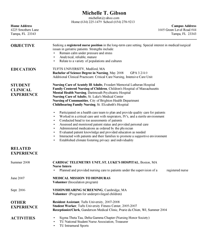 Sample Resume With No Work Experience College Student