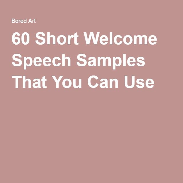 Short Welcome Remarks Sample