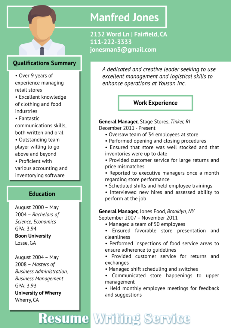 Functional Resume Example 2018